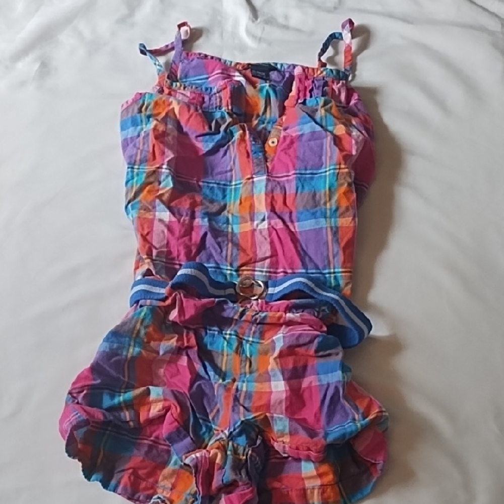 Nautica Kids Colorful Plaid Romper SzL